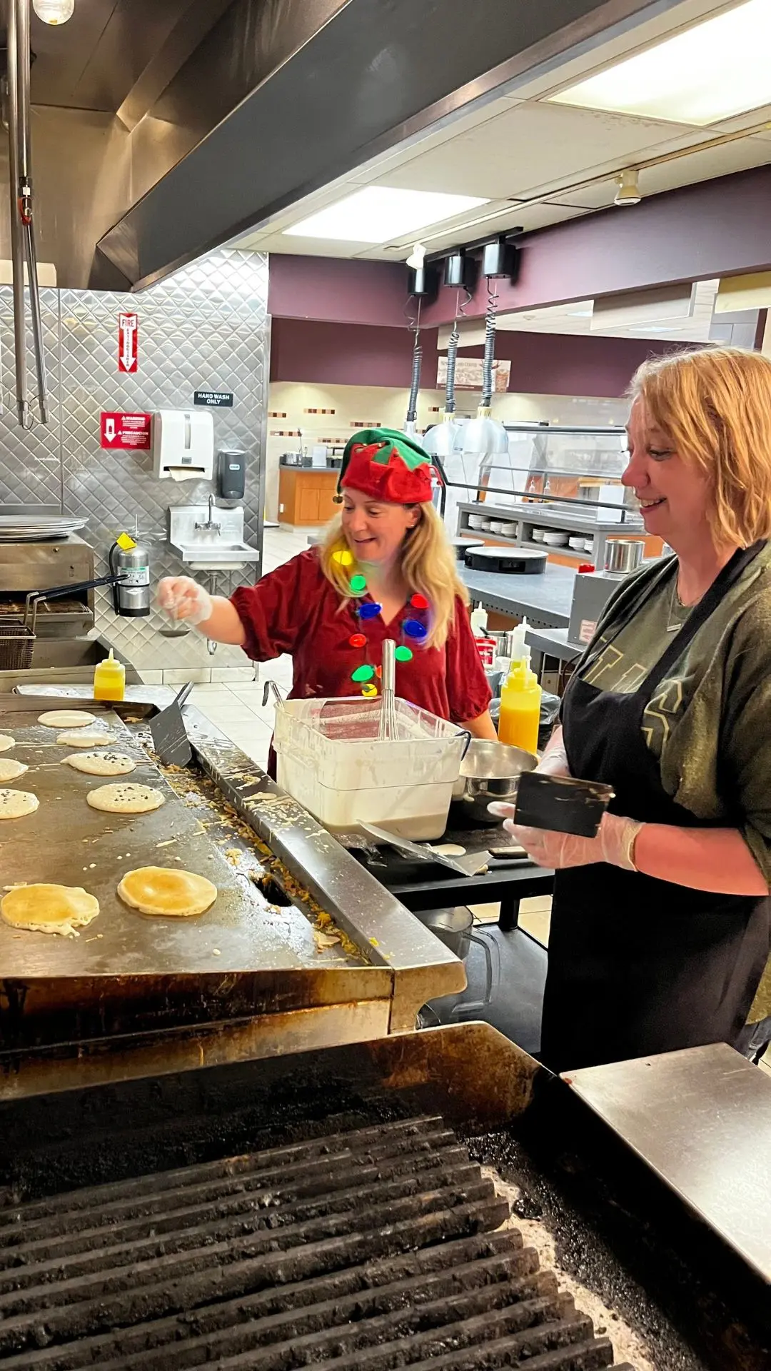 Christmas pancakes on the griddle!