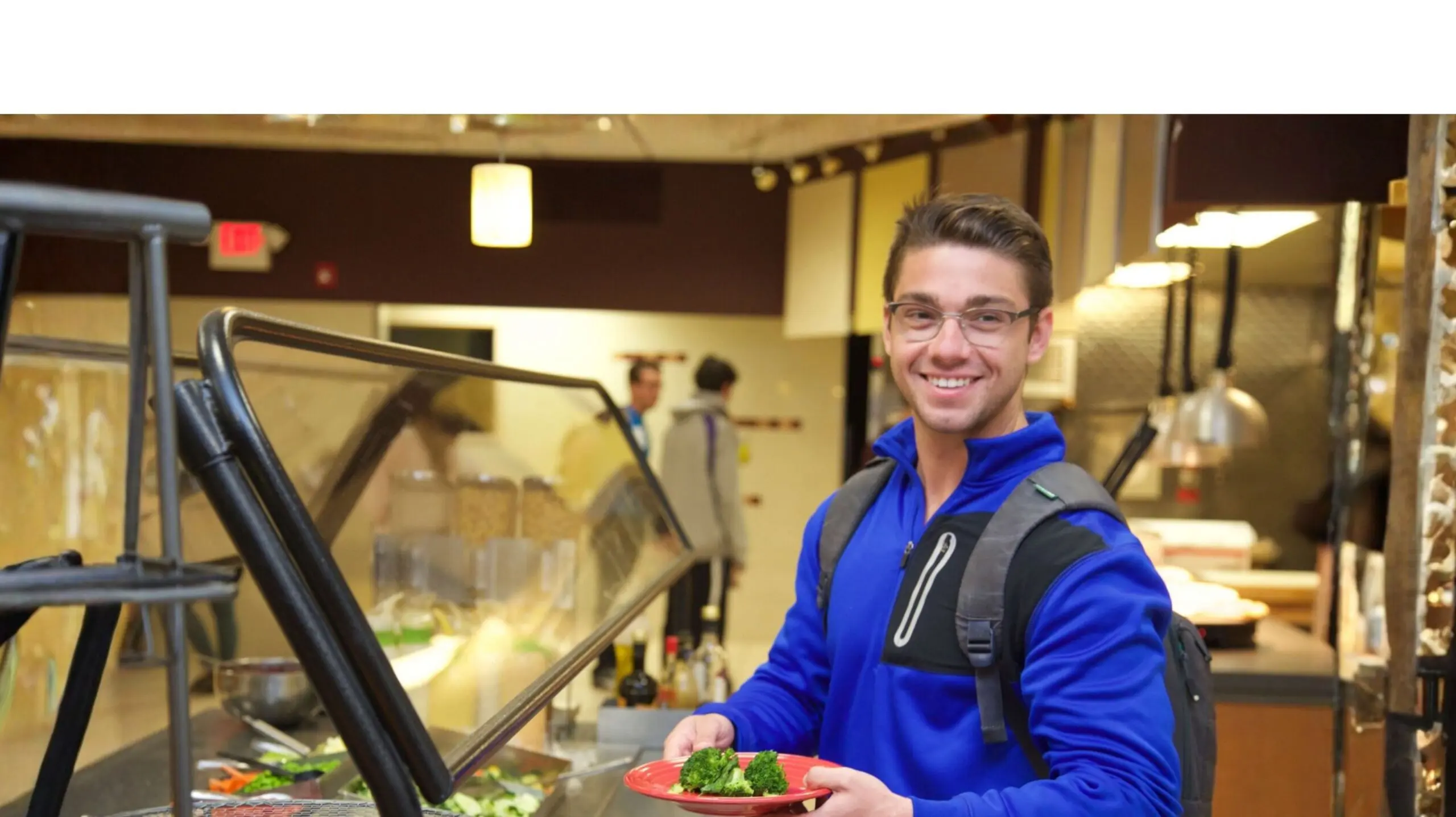 student in mary dooley dining hall