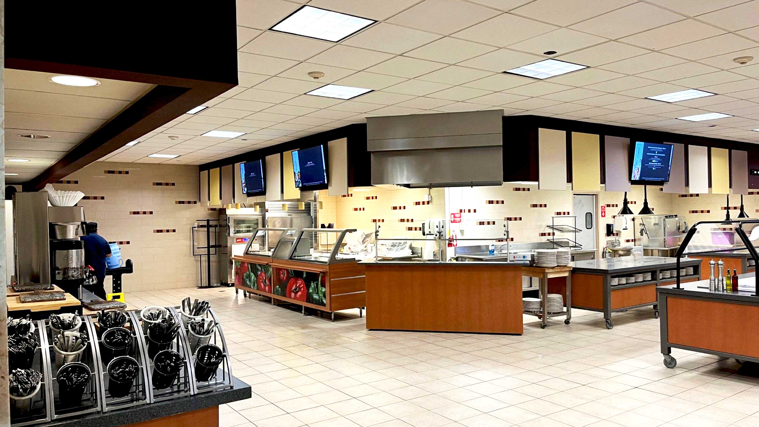Overview shot of serving line